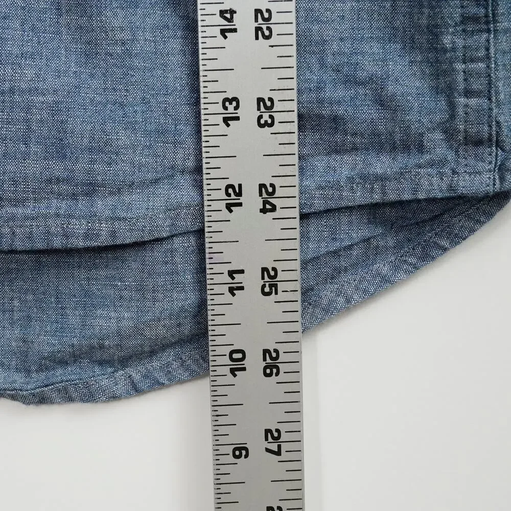 United By Blue Ayres Chambray Shirt Size S Organic Cotton Made in USA
